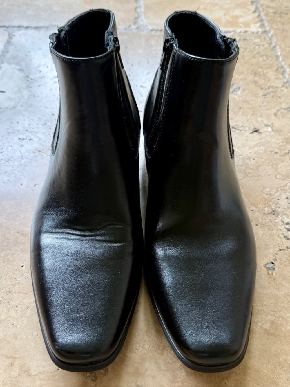 Calvin Klein Men's Ankle Boots Booties Black Leather US 9.5